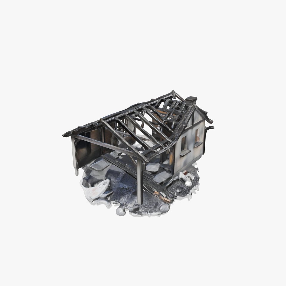 Burned House Ruins Abandoned Structure model pack